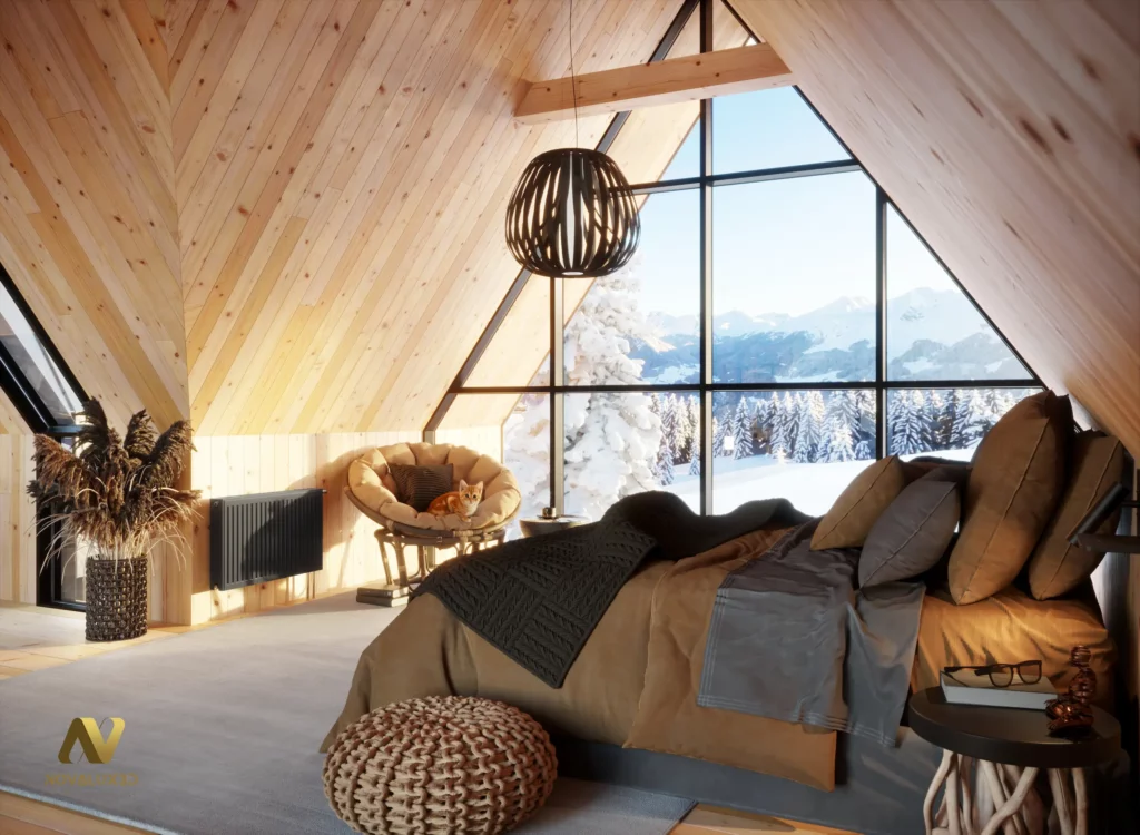 Chambre cocooning dans un chalet de montagne