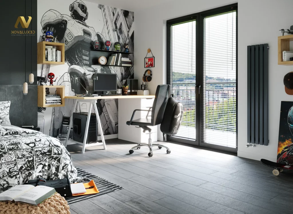 Chambre d’ado moderne – Ambiance urbaine et créative